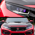 HCMOTIONZ 2016-2021 HONDA CIVIC ROTAÇÃO FRONTLAMPS FRONTAL